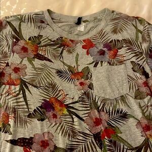 Floral Print T-Shirt with Pocket